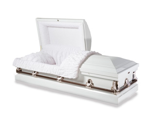 Heritage White 20 Gauge Steel Casket by Sunset Casket